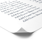 Marineblauw | Moderne handgeschreven wedloop Poster (Hoek)