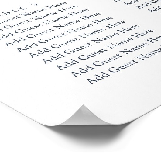 Marineblauw | Moderne handgeschreven wedloop Poster (Hoek)