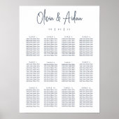 Marineblauw | Moderne handgeschreven wedloop Poster (Voorkant)