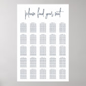 Marineblauw | Moderne handgeschreven XL-weddenscha Poster (Voorkant)