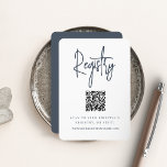 Marineblauw | Moderne kwaliteitscontrolecode voor  Informatiekaartje<br><div class="desc">Pas deze kleine bijsluitkaart aan met een aangepaste QR-code en uw registerwebsite om gasten naar uw register voor bruidjes of bruiloft te verwijzen. Deze kaart is ontworpen om aan te sluiten bij onze moderne handgeschreven bruiloft en gebeurtenisuitnodigingen voor scripts. Deze kaart is ideaal voor het opnemen met uw vrijgezellenfeest-, baby...</div>