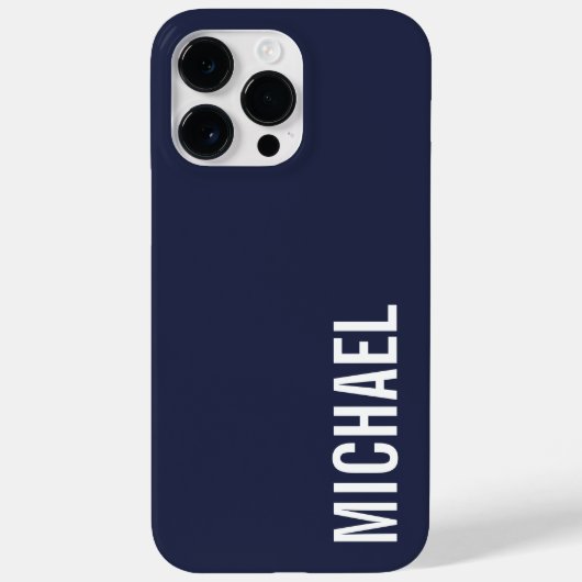 Marineblauw Moderne minimalistische gepersonalisee Case-Mate iPhone Case (Achterkant)