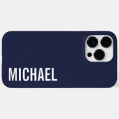 Marineblauw Moderne minimalistische gepersonalisee Case-Mate iPhone Case (Achterkant (horizontaal))