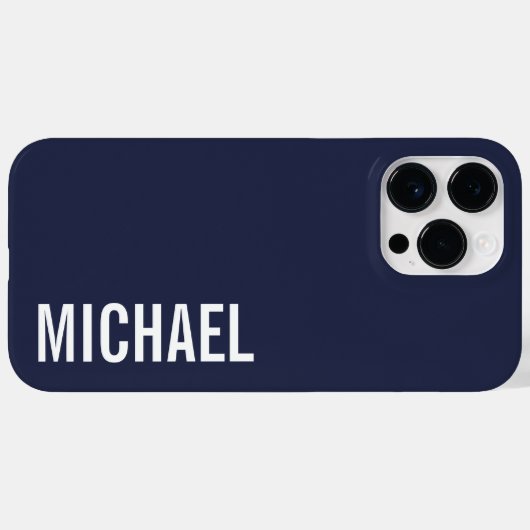 Marineblauw Moderne minimalistische gepersonalisee Case-Mate iPhone Case (Achterkant (horizontaal))