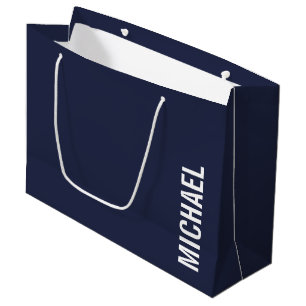 Marineblauw Moderne minimalistische gepersonalisee Groot Cadeauzakje