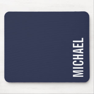 Marineblauw Moderne minimalistische gepersonalisee Muismat