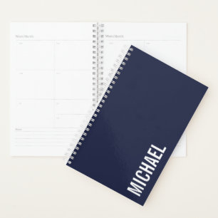 Marineblauw Moderne minimalistische gepersonalisee Planner