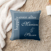 Marineblauw Moderne Script Trouw Kussen (Deken)