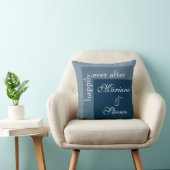 Marineblauw Moderne Script Trouw Kussen (Stoel)