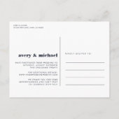 Marineblauw | Moderne trouwdatum-uitstel aankondig Aankondigingskaart (Achterkant)