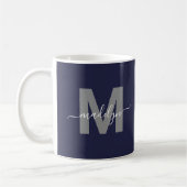 Marineblauw Monogram Koffiemok (Links)