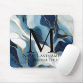 Marineblauw Monogram Muismat (Met muis)