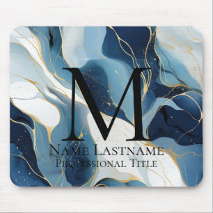 Marineblauw Monogram Muismat