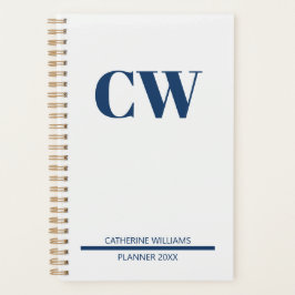 Marineblauw Monogram Persoonlijk Planner