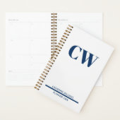 Marineblauw Monogram Persoonlijk Planner (Display)