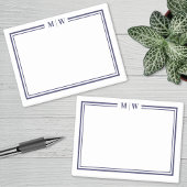 Marineblauw Monogram Post-it® Notes