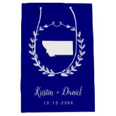 Marineblauw Montana Kaart Bruiloft Welkom Swag Medium Cadeauzakje (Voorkant)