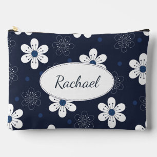 Marineblauw Mooie Bloemige Gepersonaliseerd Etui