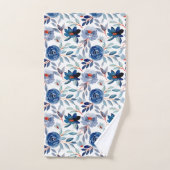 marineblauw-mosterdpatroon bad handdoek (Handdoek)