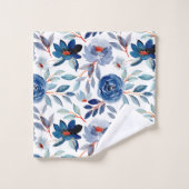 marineblauw-mosterdpatroon bad handdoek (Wasdoekje)