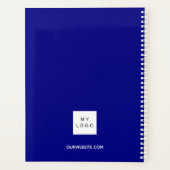 Marineblauw naam script bedrijfslogo 2027 planner (Achterkant)