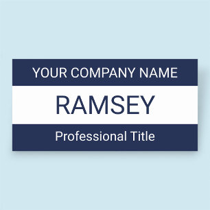 Marineblauw naamlabel zonder logo badge magnetisch