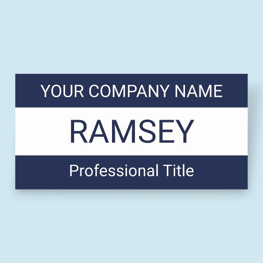 Marineblauw naamlabel zonder logo badge magnetisch