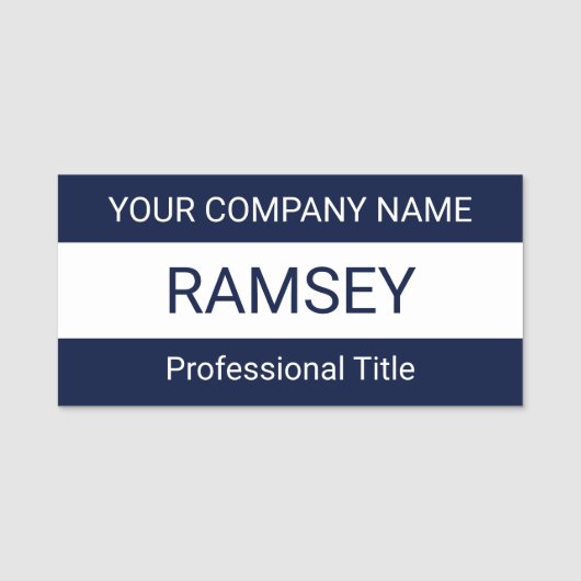 Marineblauw naamlabel zonder logo badge magnetisch (Voorkant)