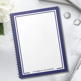 Marineblauw naammonogram notitieboek