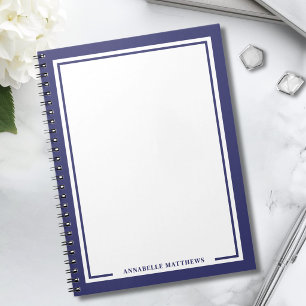 Marineblauw naammonogram notitieboek