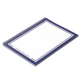 Marineblauw naammonogram notitieboek (Linkerzijde)