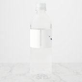 Marineblauw Nantucket Island Kaart Bruiloft Waterfles Etiket (Achterkant)