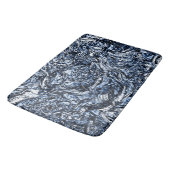Marineblauw Natuur Abstract Patroon Badmat (Gekanteld)