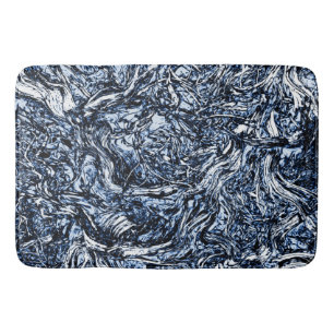 Marineblauw Natuur Abstract Patroon Badmat