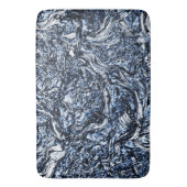 Marineblauw Natuur Abstract Patroon Badmat (Voorkant Verticaal)