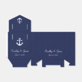marineblauw Nautical Wedding Favor Boxen met anker Bedankdoosjes (Uitgevouwen)