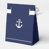 marineblauw Nautical Wedding Favor Boxen met anker Bedankdoosjes (Achterkant)