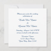 Marineblauw nautisch anker en witte duiven bruilof kaart (Achterkant)