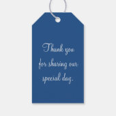 Marineblauw nautisch anker huwelijksgunst cadeau l cadeaulabel (Achterkant)