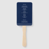 Marineblauw Nautisch Wit Anker Zee Side Bruiloft Handwaaier (Achterkant)