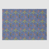 Marineblauw nautische ster aangepaste tekst Marine Tissuepapier (Voorkant)