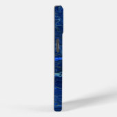 Marineblauw & Nepgoud Marmeren Acryl Abstractie Case-Mate iPhone Case (Achterkant / Rechts)