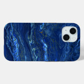 Marineblauw & Nepgoud Marmeren Acryl Abstractie Case-Mate iPhone Case (Achterkant (horizontaal))