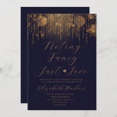 Marineblauw Niets fancy, gewoon liefde trouwen Kaart (Voorkant / Achterkant)