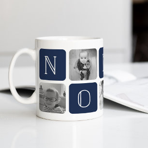 Marineblauw   NONNO Grandfather Photo Collage Koffiemok