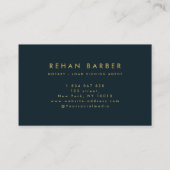 Marineblauw Notaris Script Loan Signing Agent Visitekaartje (Achterkant)
