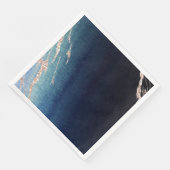 Marineblauw Ombre Agaat Roos Goud Modern Bruiloft Servetten (Hoek)