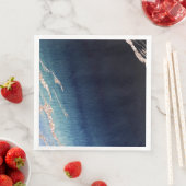 Marineblauw Ombre Agaat Roos Goud Modern Bruiloft Servetten (Insitu)