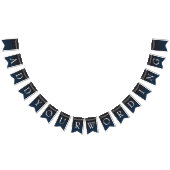 Marineblauw Ombre Lights Typografie Bruiloft Vlaggetjes (Alle)