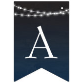 Marineblauw Ombre Lights Typografie Bruiloft Vlaggetjes (Tweede vlag)